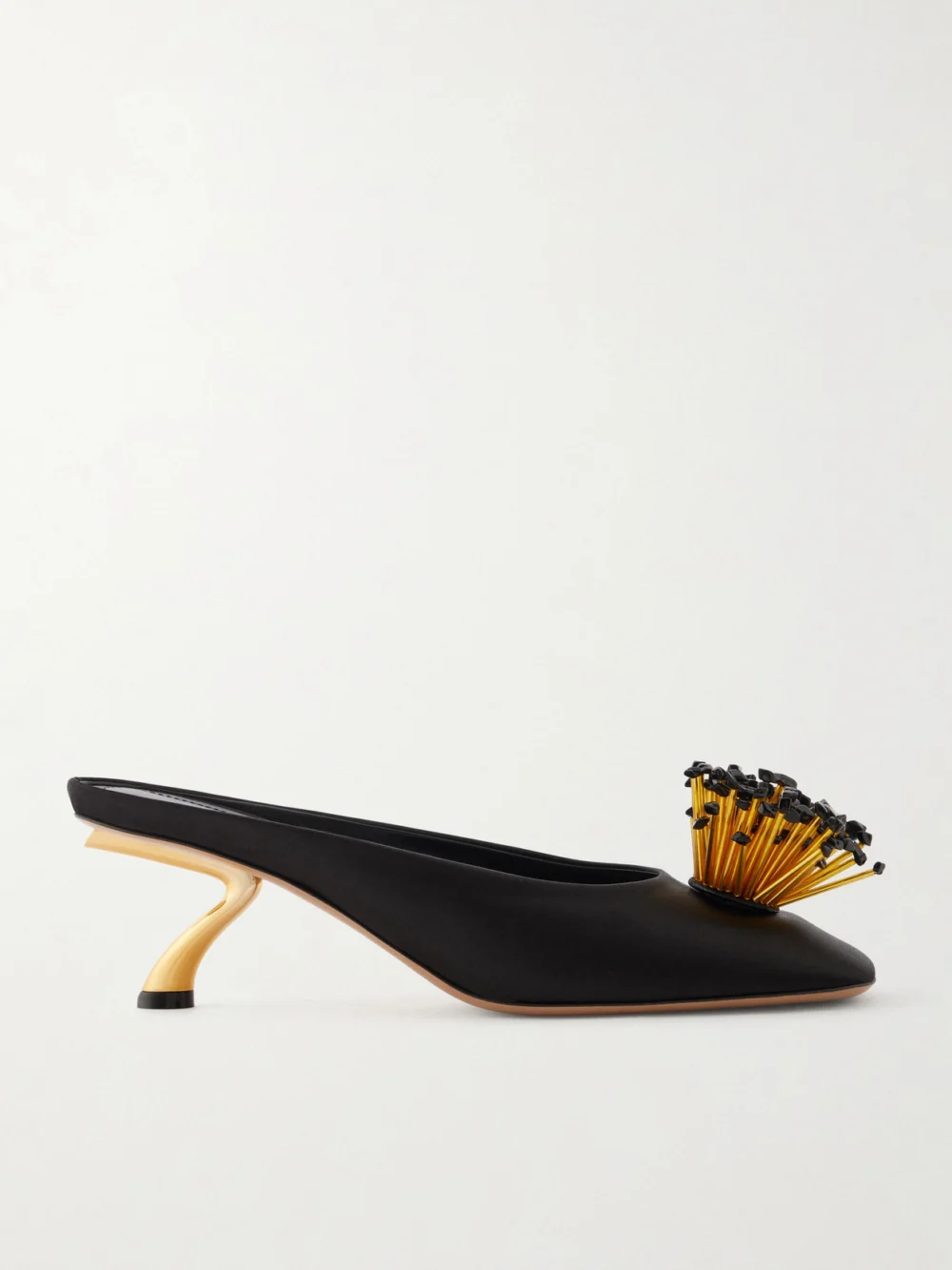 Ferragamo Safi Crystal-embellished Satin Mules in black
