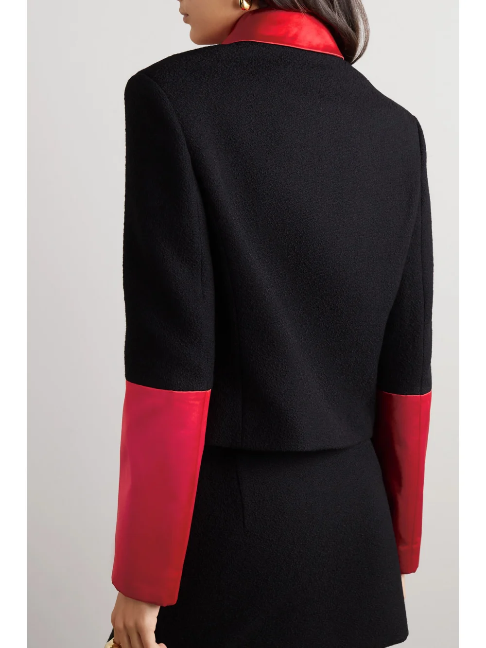 Back view of the Ferragamo Silk-trimmed Bouclé Jacket