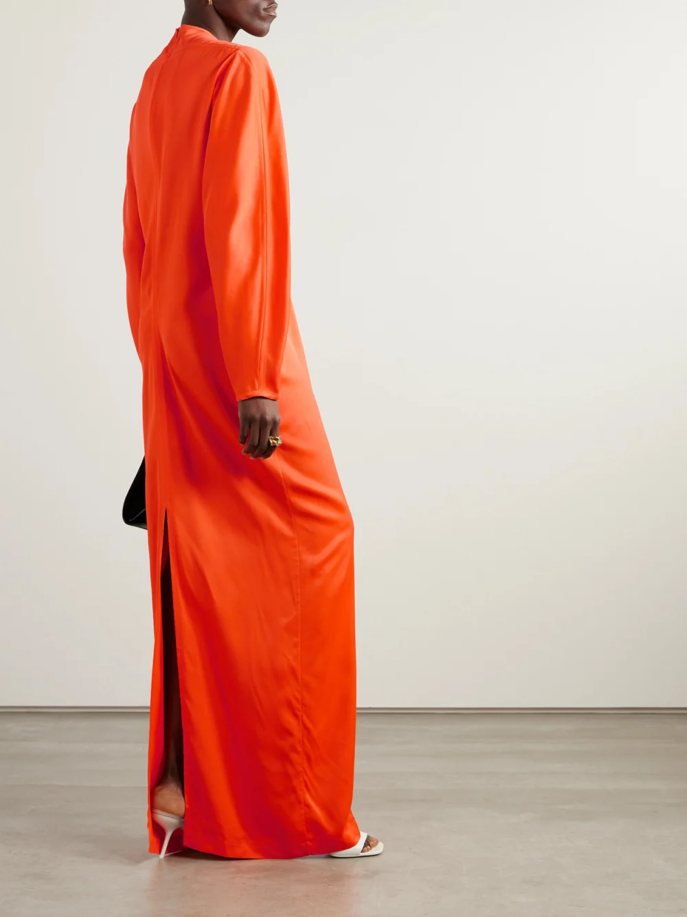 Back view of the Ferragamo Stretch-satin Gown