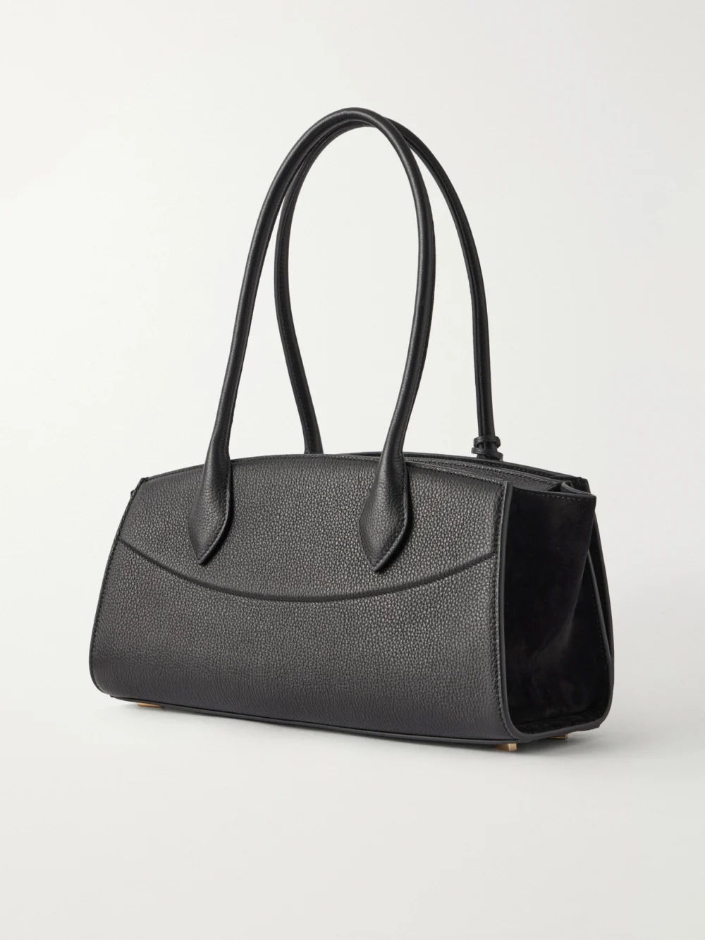 Back view of the Ferragamo Studio East West Suede-trimmed Textured-leather Shoulder Bag
