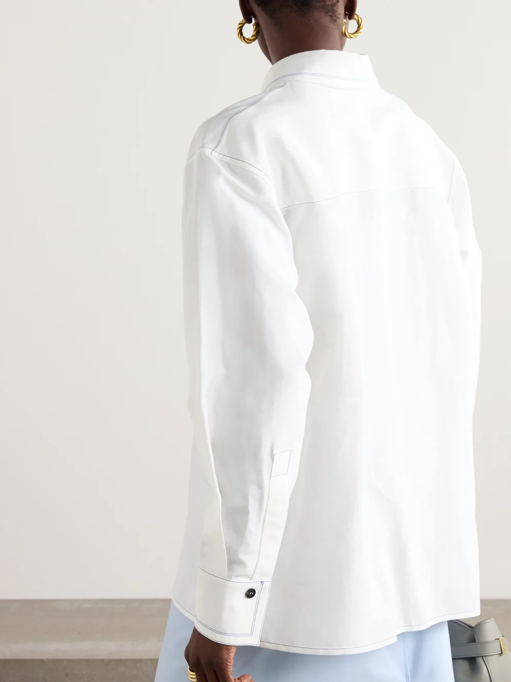 Back view of the Ferragamo Topstitched Poplin Shirt