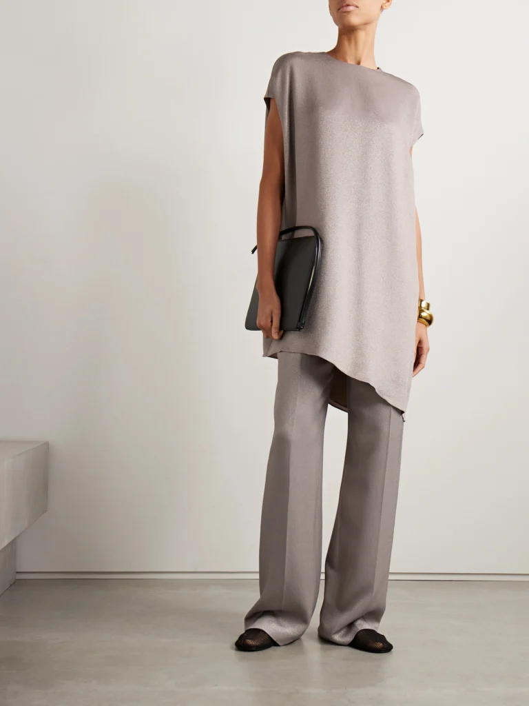 Fforme Angee Asymmetric Metallic Cloqué Mimi Dress