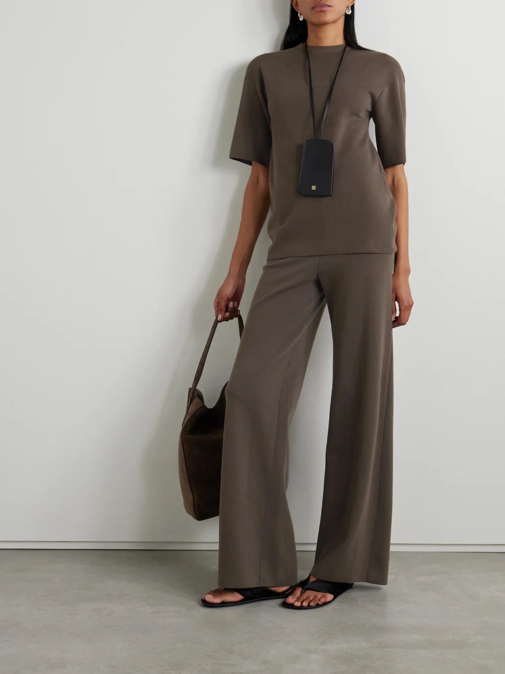 Fforme Dwyn Wool and Cotton-blend T-shirt, worn by a model