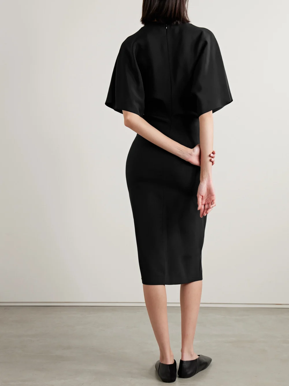 Back view of the Fforme Ekani Silk Midi Dress