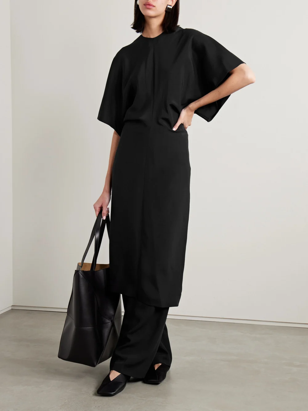Fforme Ekani Silk Midi Dress, worn by a model
