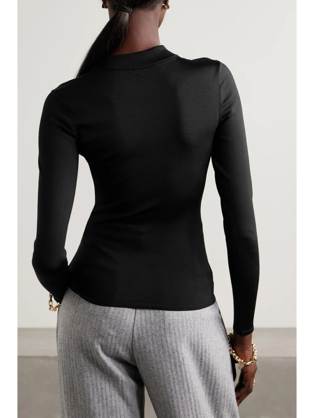 Back view of the Fforme Freya Organic Silk-blend Jersey Top