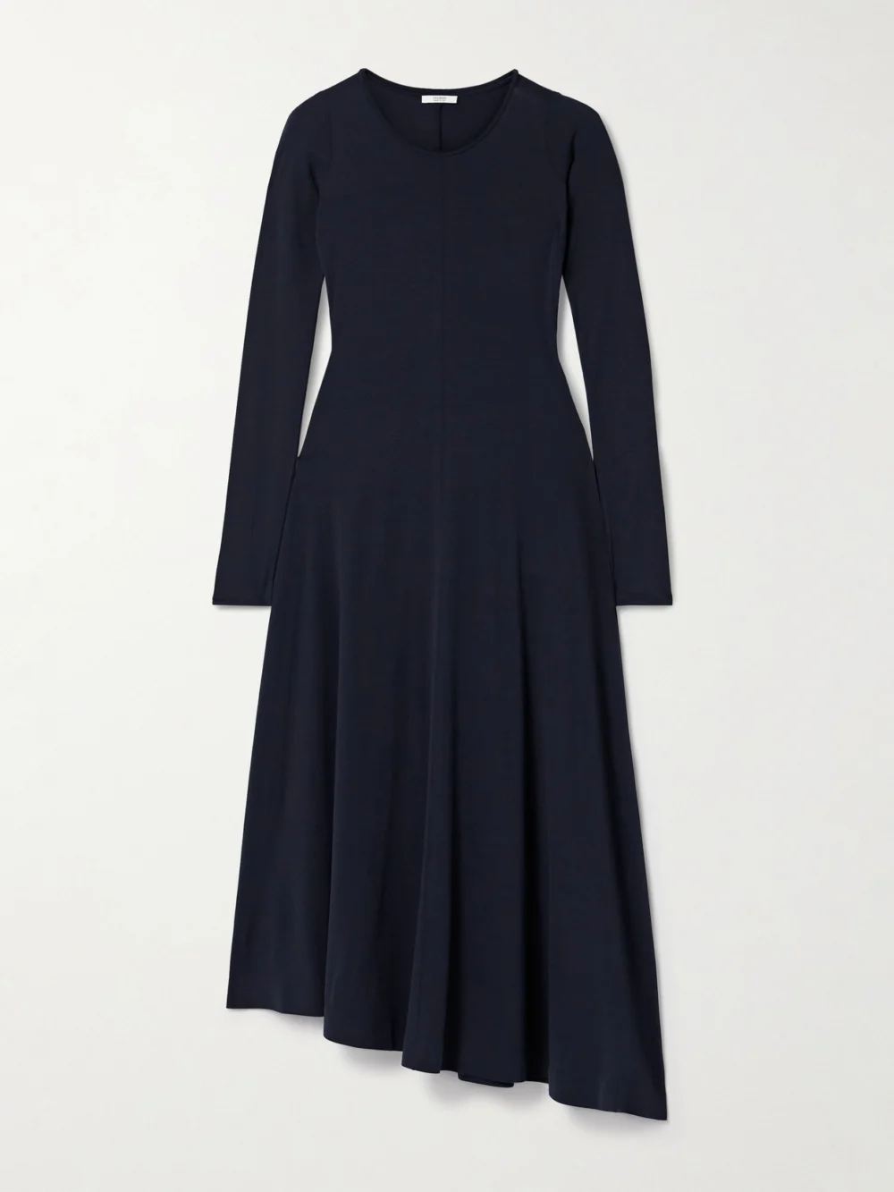 Fforme Jo Asymmetric Stretch-silk Jersey Midi Dress in navy