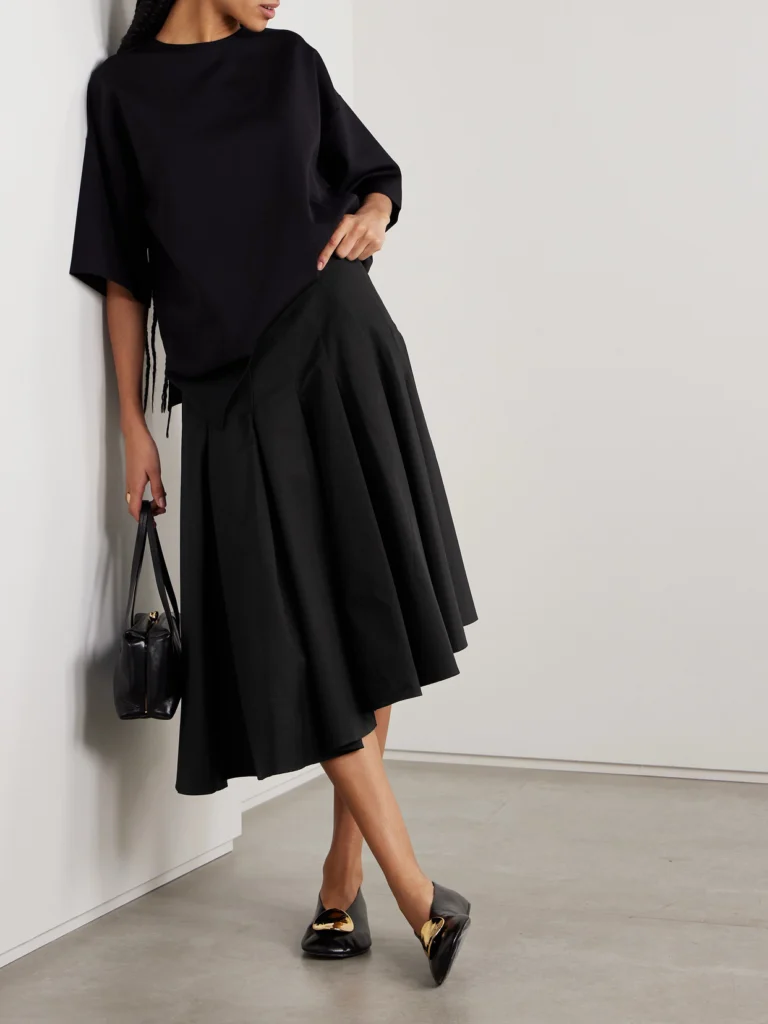 Fforme Rio Asymmetric Paneled Cotton-poplin Midi Skirt