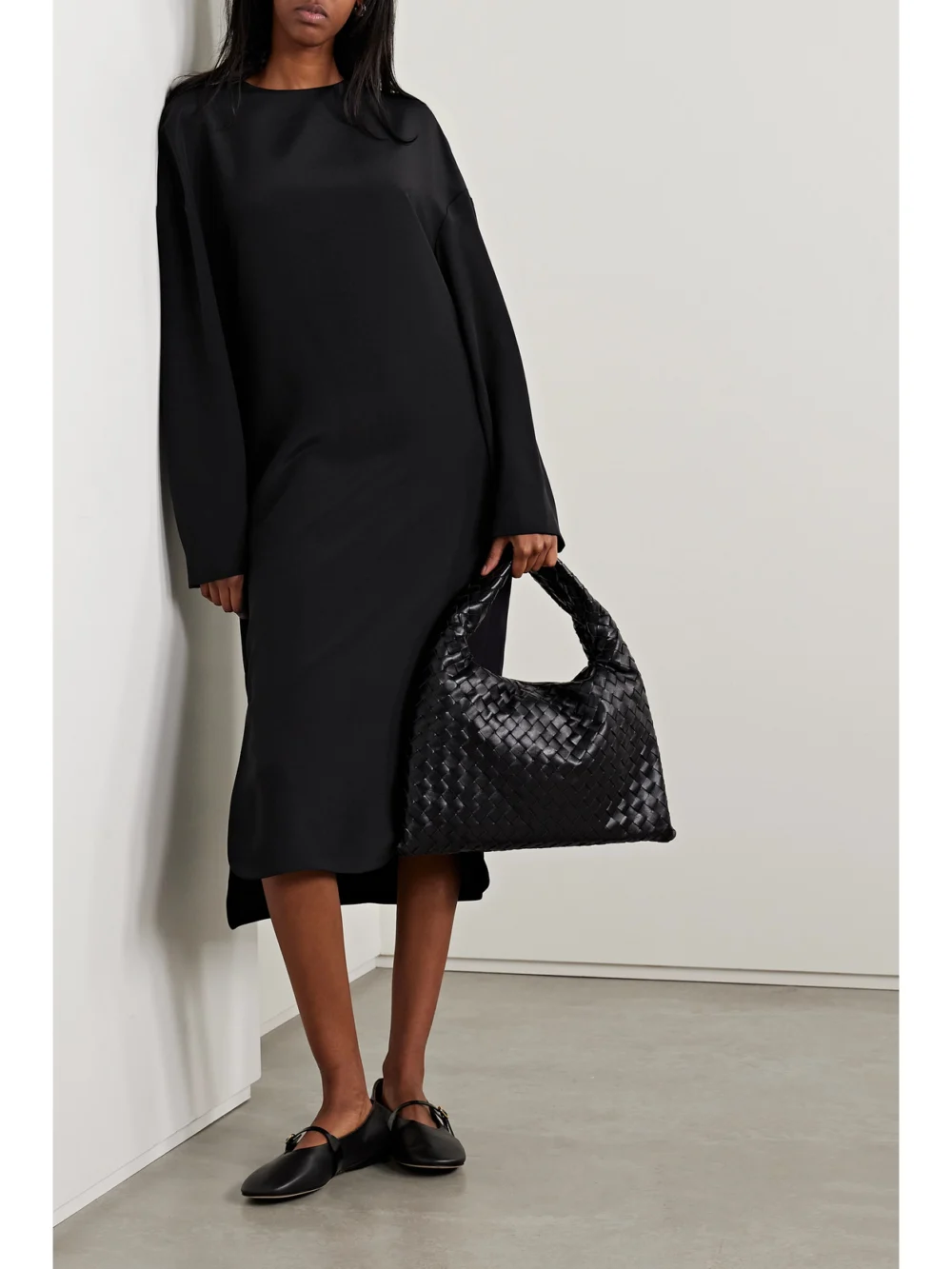 Fforme Sadie Silk-crepe Midi Dress, worn by a model