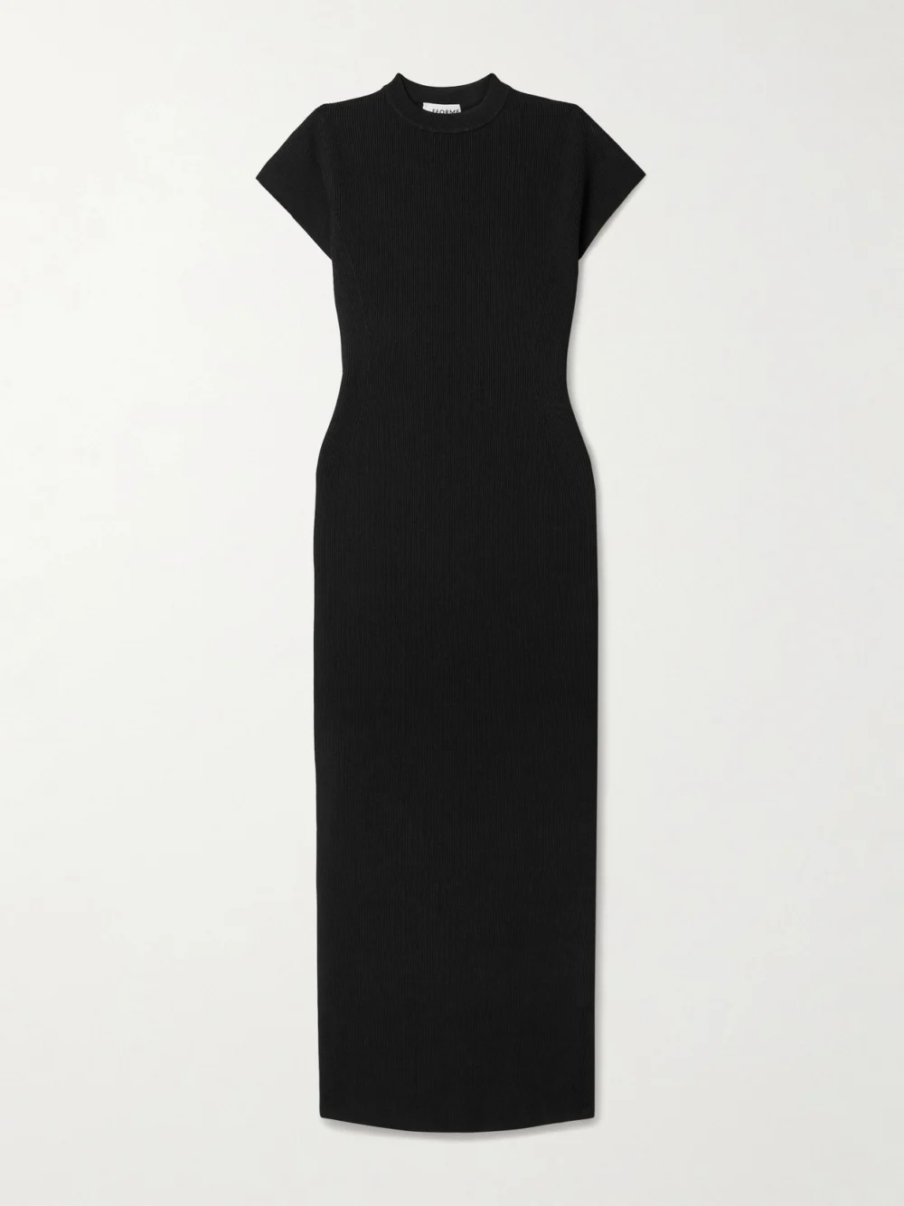 Fforme Saiba Ribbed-knit Midi Dress in black