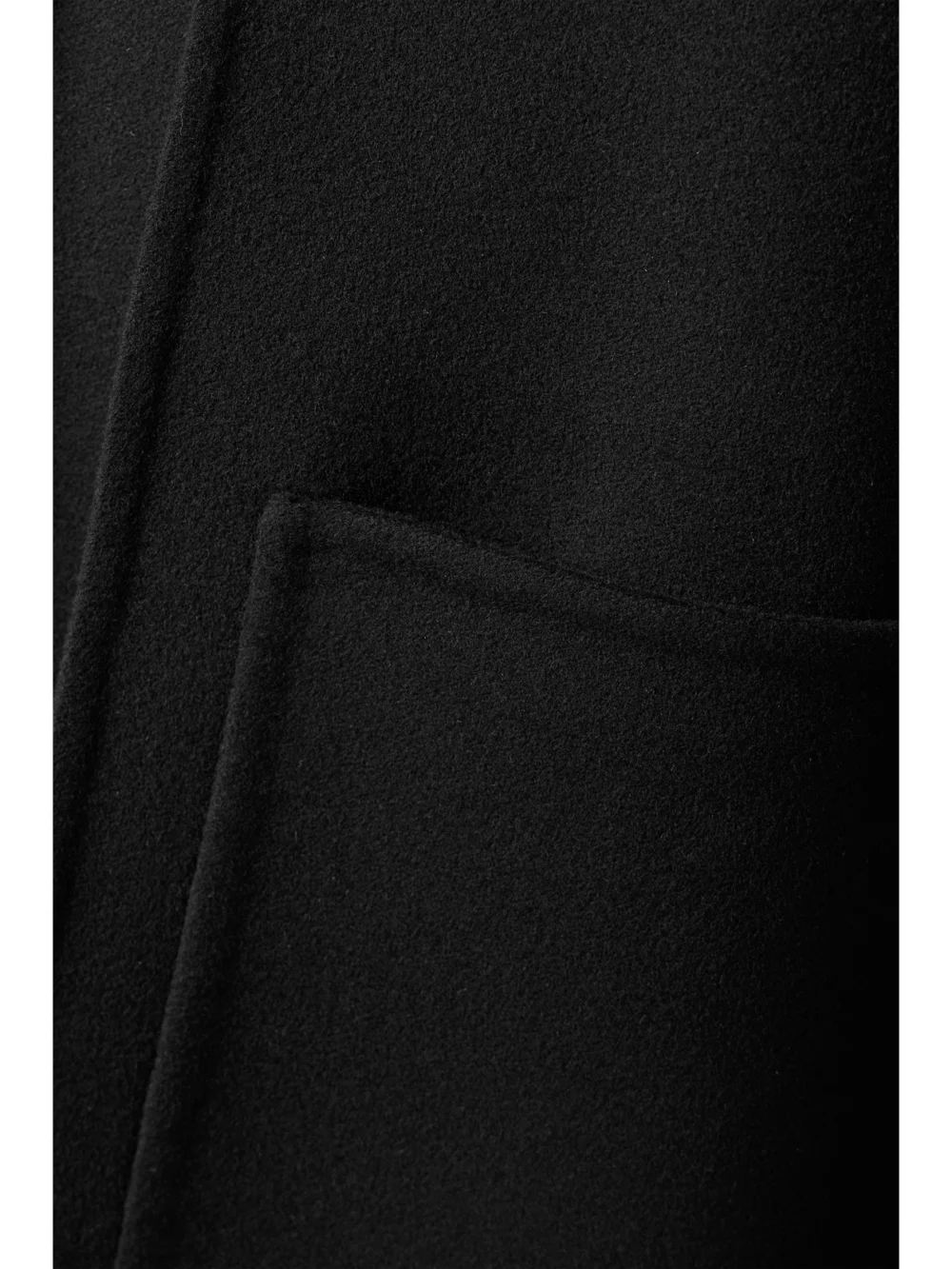 Close-up detail of the Fforme Wei Layered Wool Coat