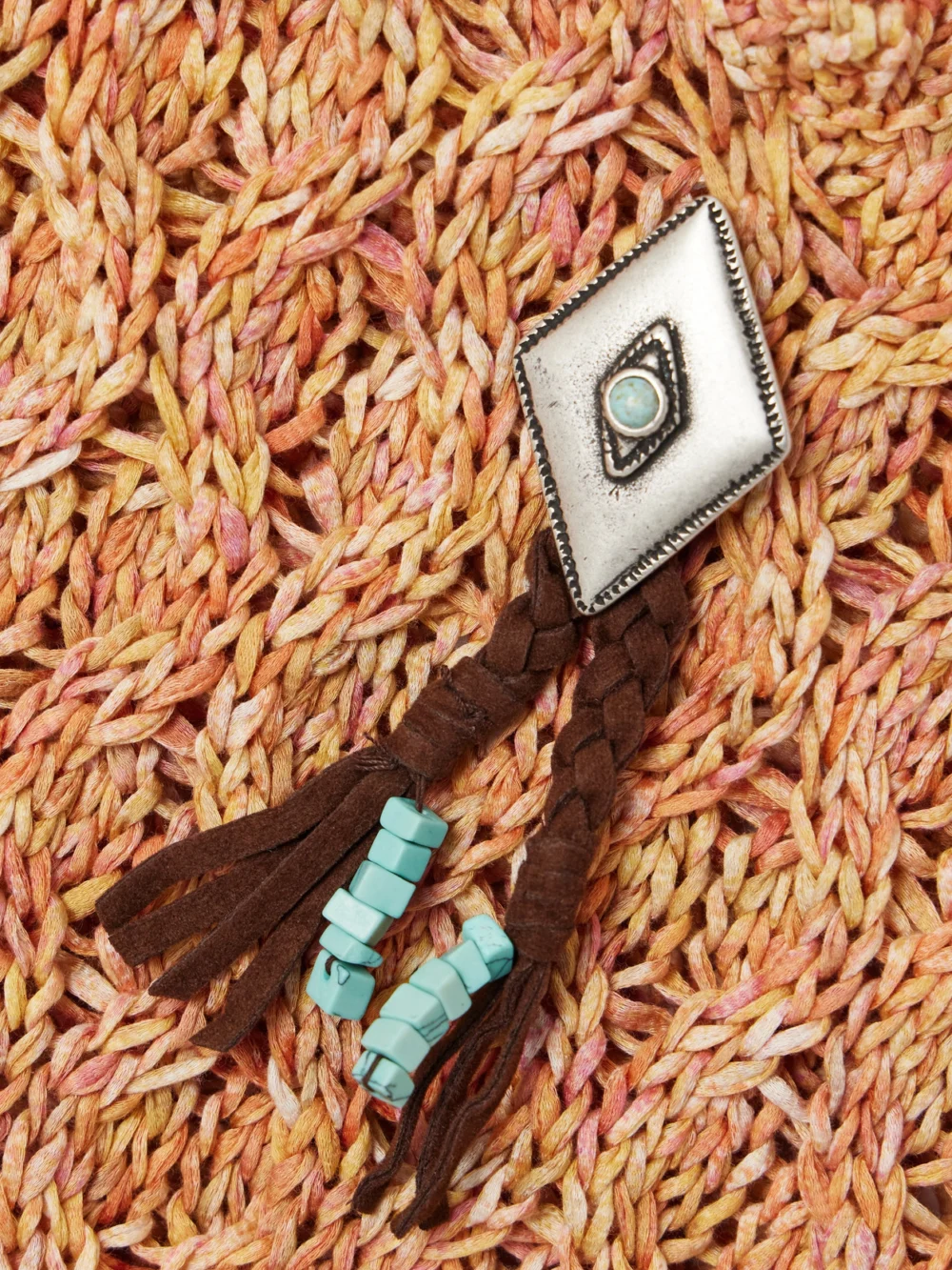 Close-up detail of the Fortela Cable-knit Cotton Vest
