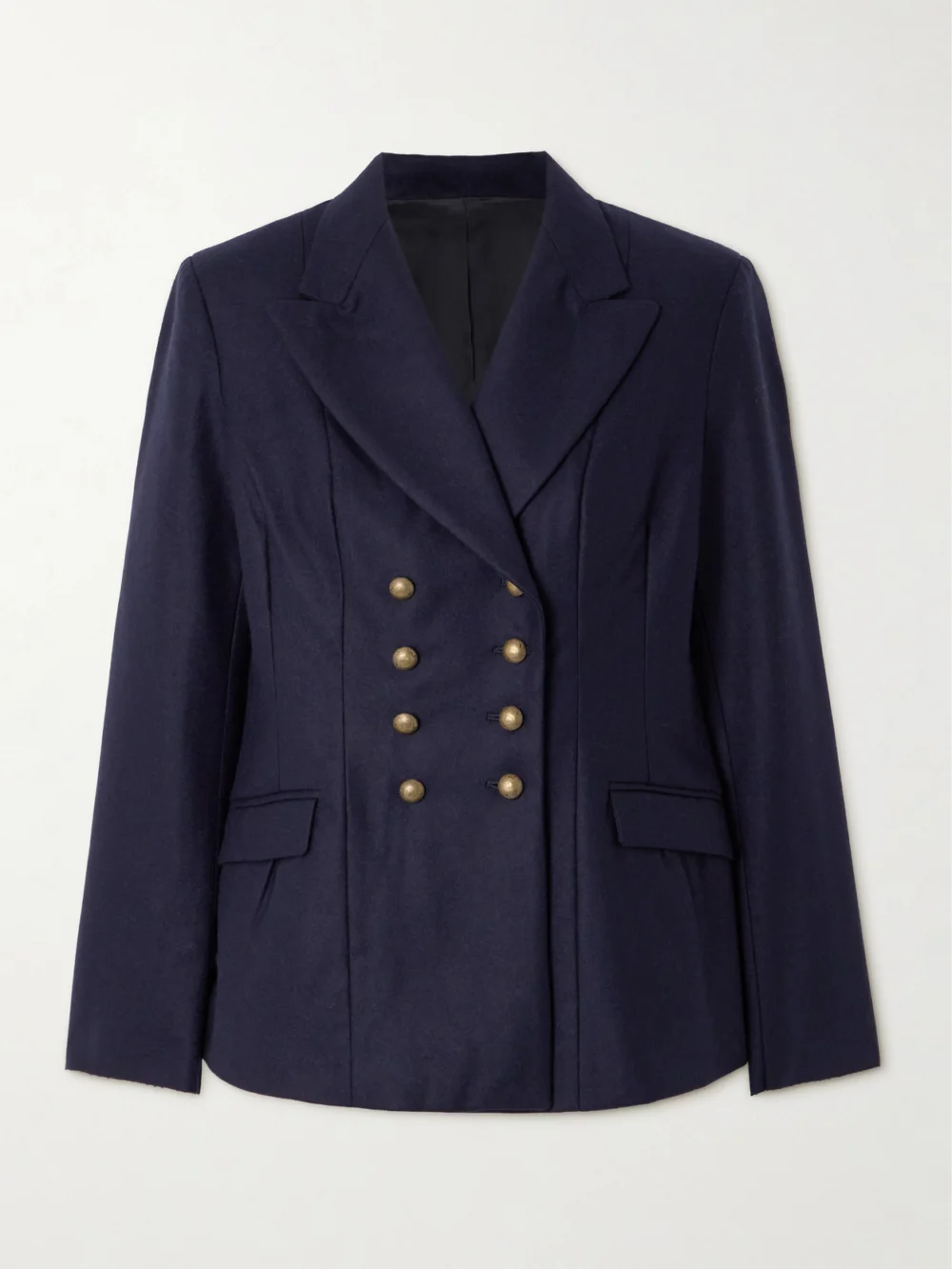 Fortela Double-breasted Wool-felt Blazer in navy