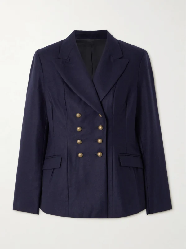 Fortela Double-breasted Wool-felt Blazer
