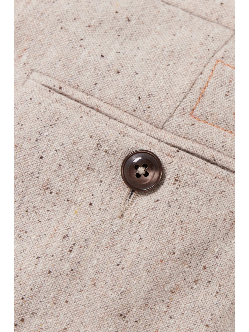 Close-up detail of the Fortela Josephine Pleated Wool-blend Straight-leg Pants