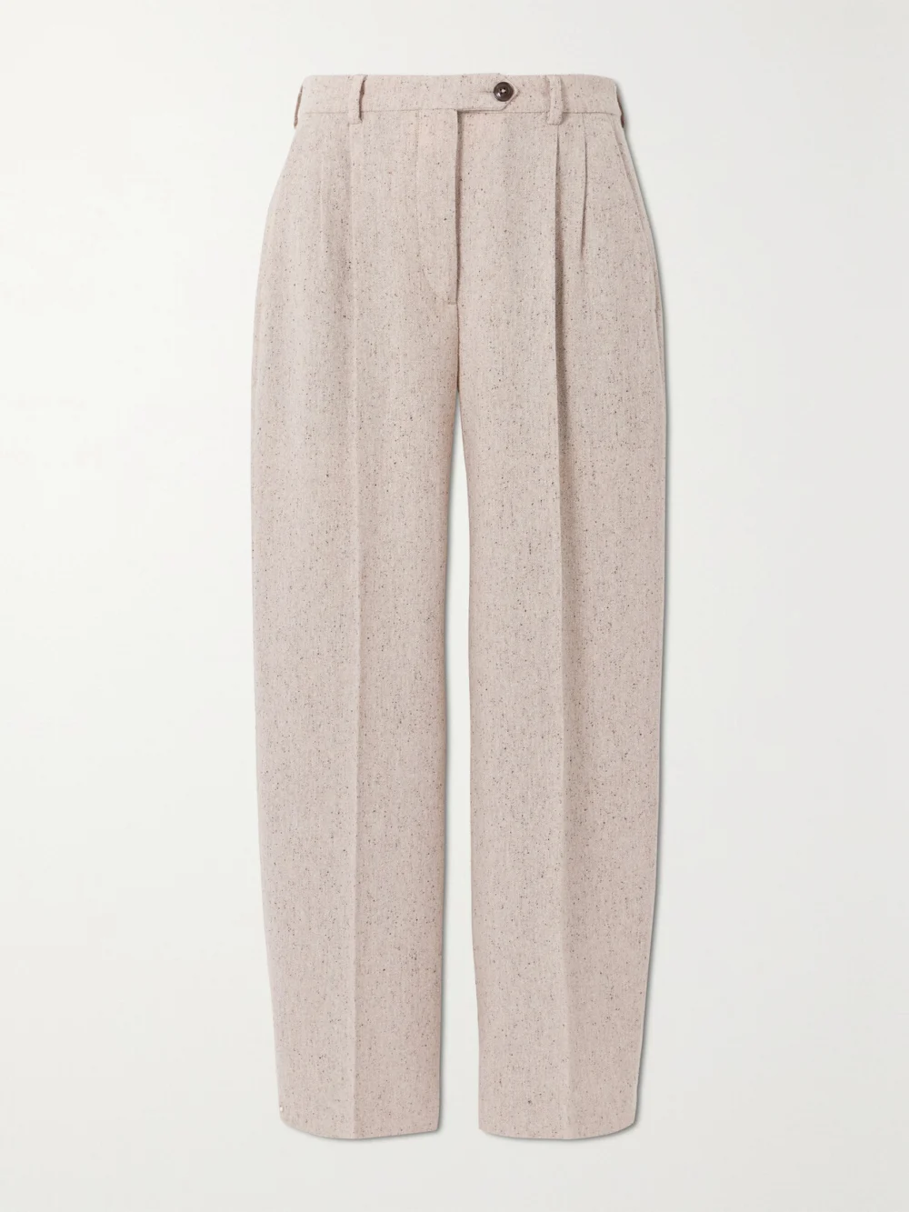 Fortela Josephine Pleated Wool-blend Straight-leg Pants in cream
