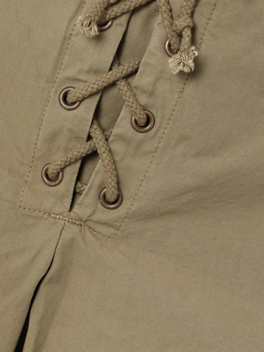 Close-up detail of the Fortela Rope-trimmed Coated-cotton Straight-leg Pants