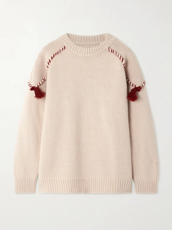 Fortela Tasseled Wool and Cashmere-blend Sweater