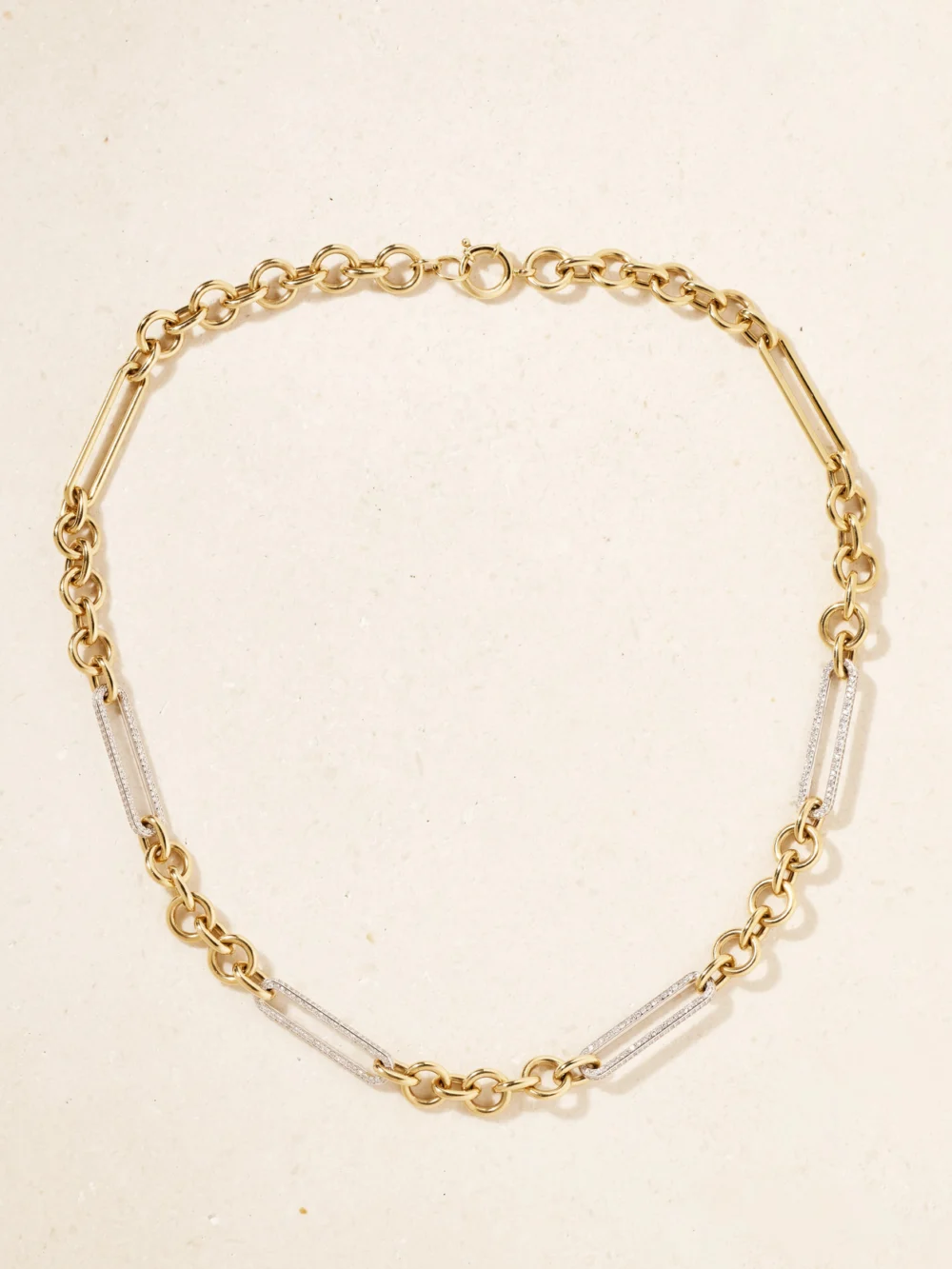Close-up detail of the FoundRae 18-karat Gold Diamond Necklace