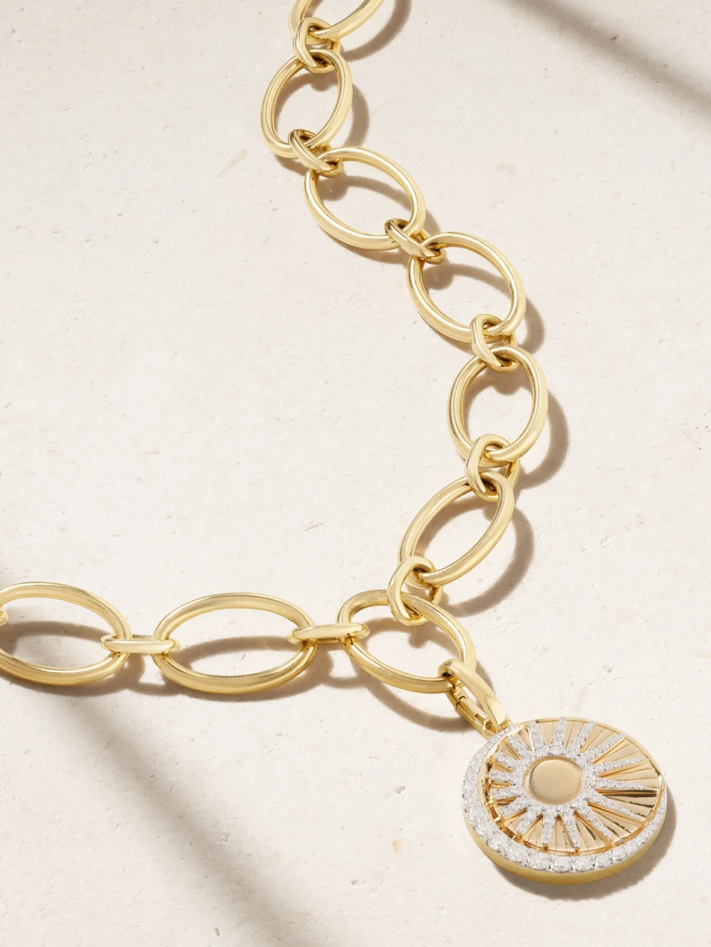 FoundRae Balance Oval Infinity 18-karat Gold Diamond Necklace