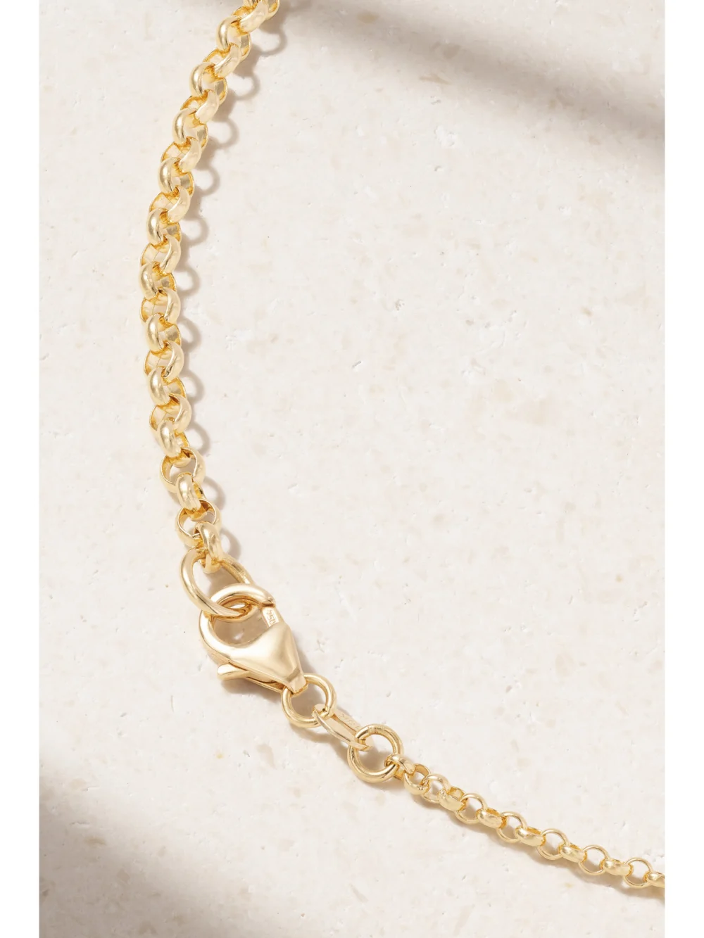 Back view of the FoundRae Blue Crescent 18-karat Gold, Diamond and Enamel Necklace