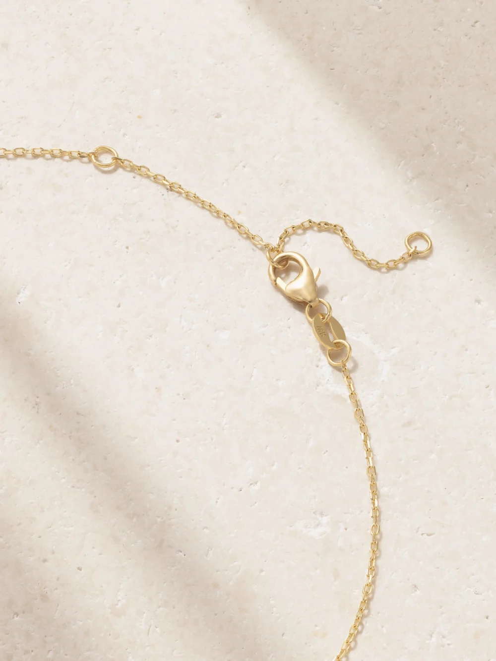 Back view of the FoundRae Four Heart Clover 18-karat Gold, Enamel and Diamond Necklace