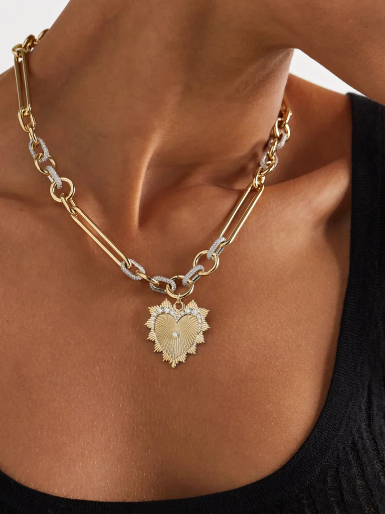 FoundRae Love 18-karat Gold Diamond Necklace