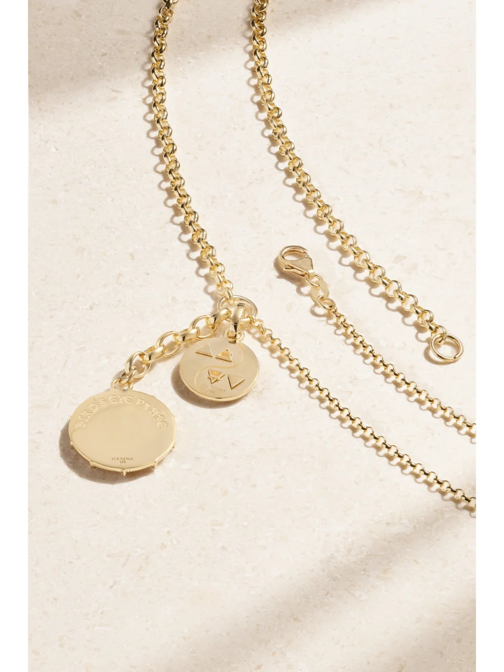 Back view of the FoundRae Pause + Balance Medium Mixed Belcher Story 18-karat Gold Diamond Necklace