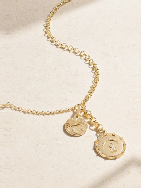 FoundRae Pause + Balance Medium Mixed Belcher Story 18-karat Gold Diamond Necklace