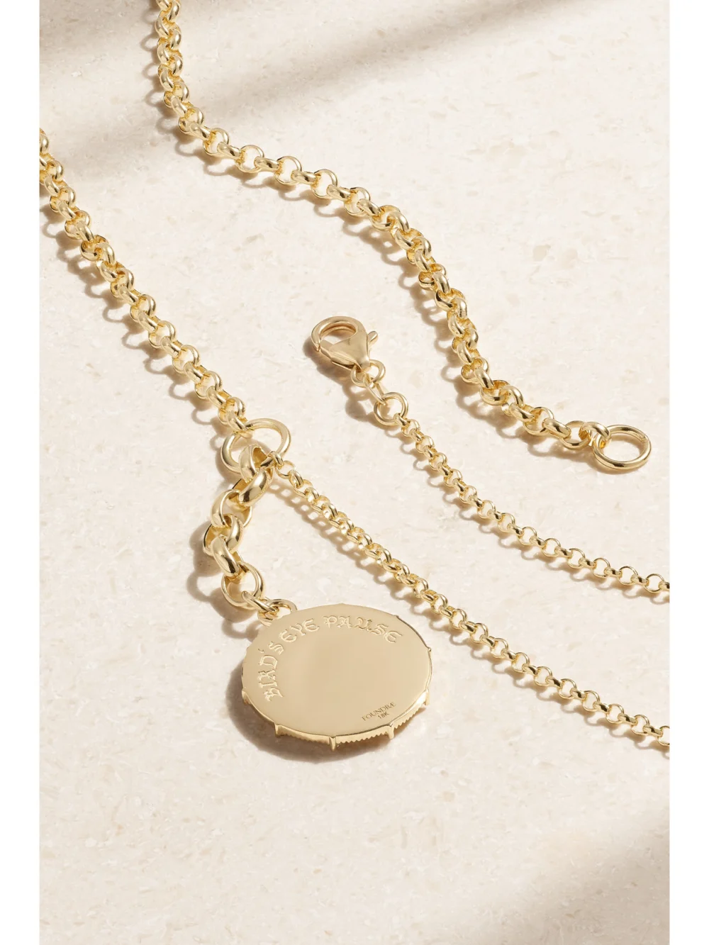 Back view of the FoundRae Pause Medium Mixed Belcher Extension 18-karat Gold Diamond Necklace