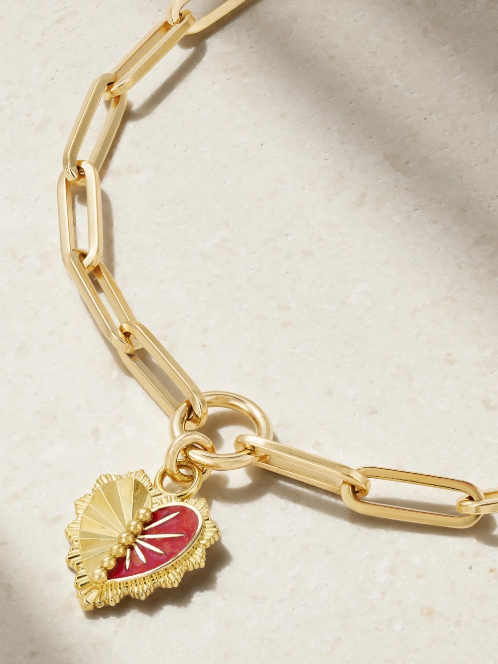 Close-up detail of the FoundRae Reflection 18-karat Gold Enamel Bracelet