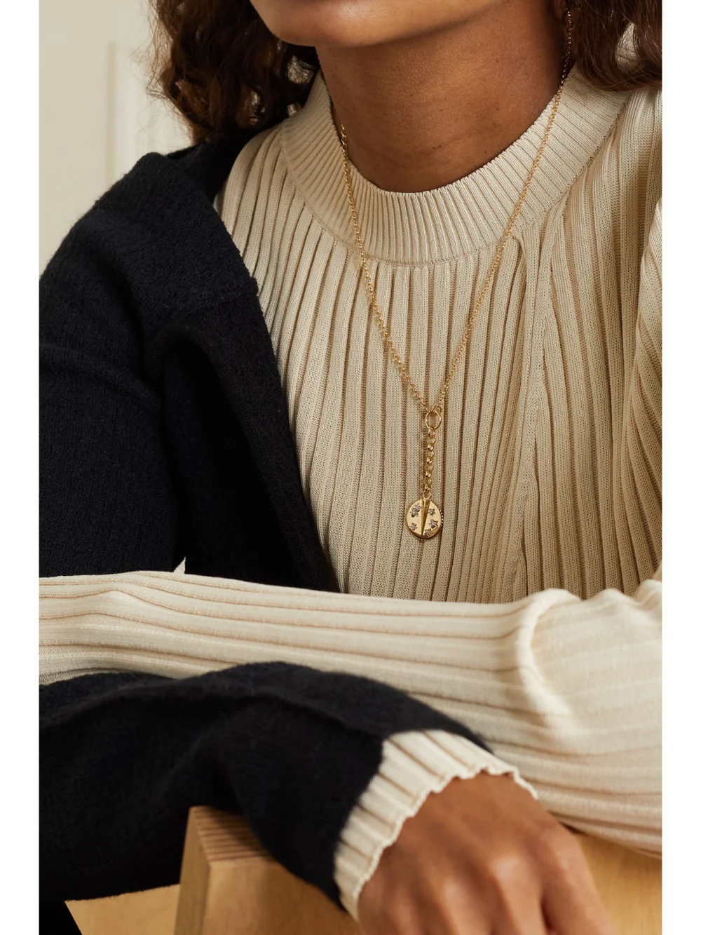FoundRae Resilience 18-karat Recycled Gold Diamond Necklace, styled view