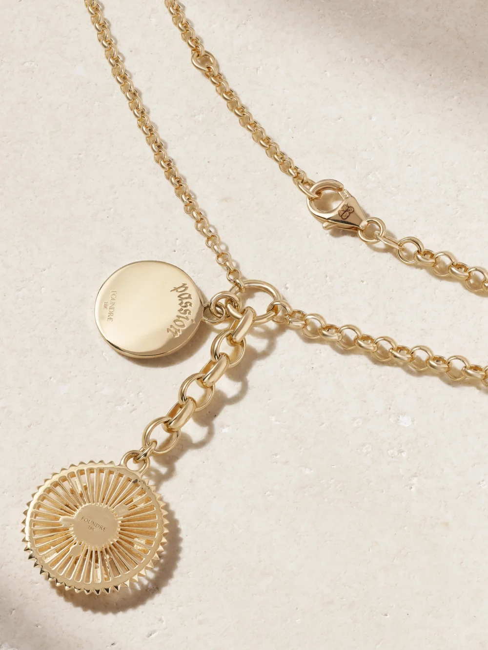 Back view of the FoundRae Resilience and Passion 18-karat Gold, Enamel and Diamond Necklace