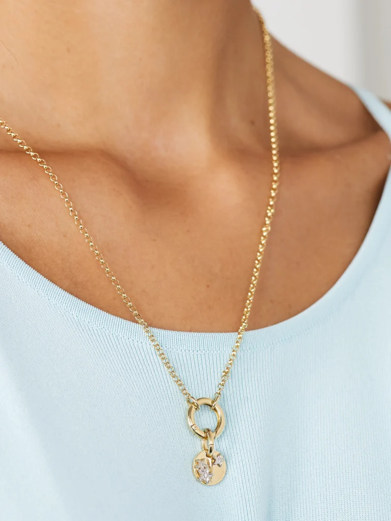 FoundRae Resilience Mini Coin 18-karat Gold Diamond Pendant