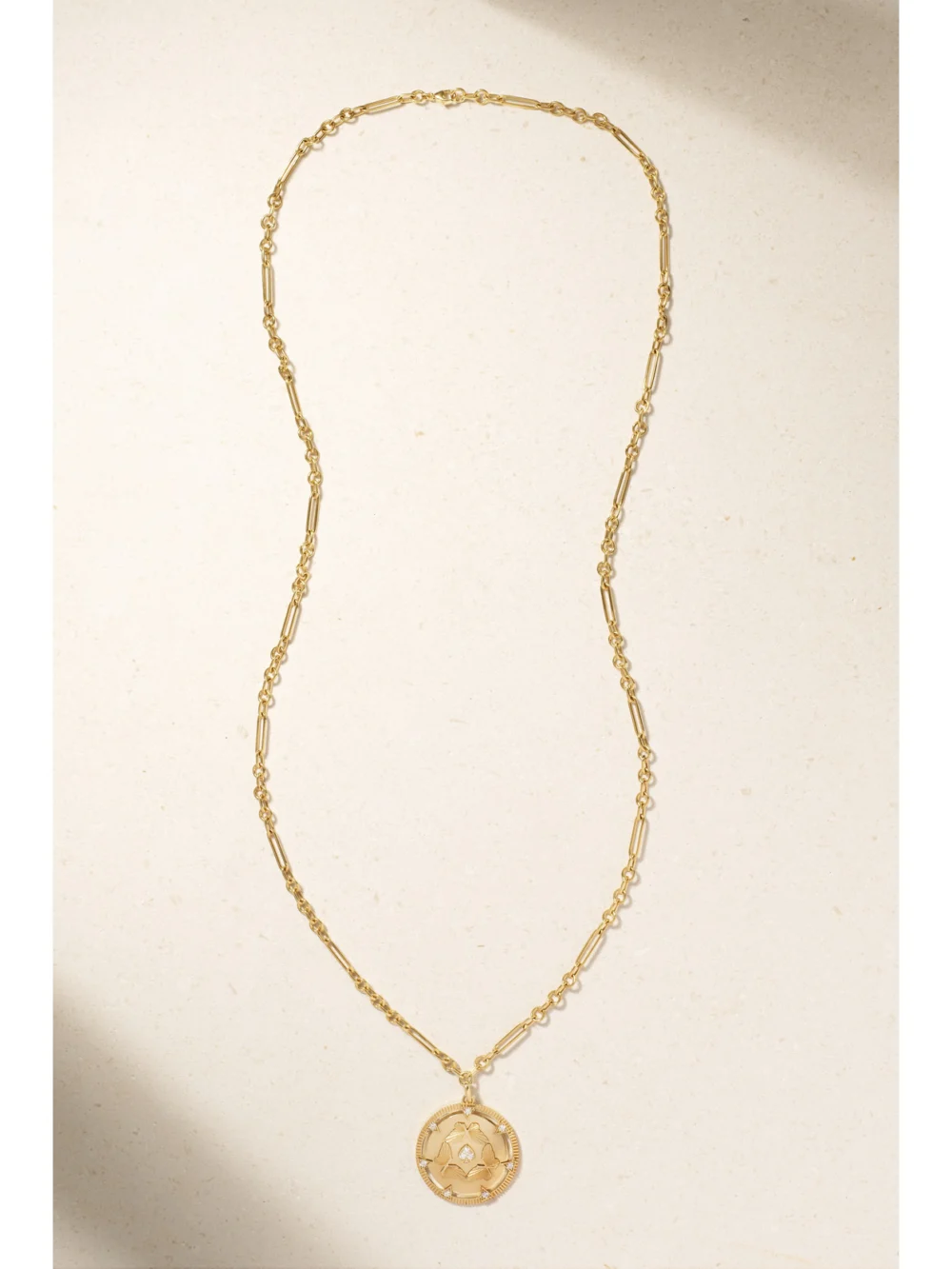 Close-up detail of the FoundRae Reverie 18-karat Gold Diamond Necklace