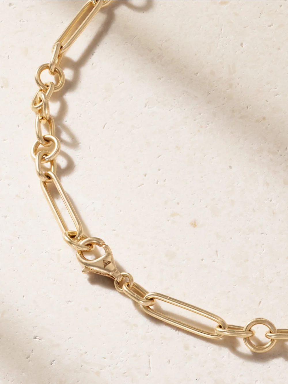 Back view of the FoundRae Small Mixed Clip 18-karat Gold Necklace
