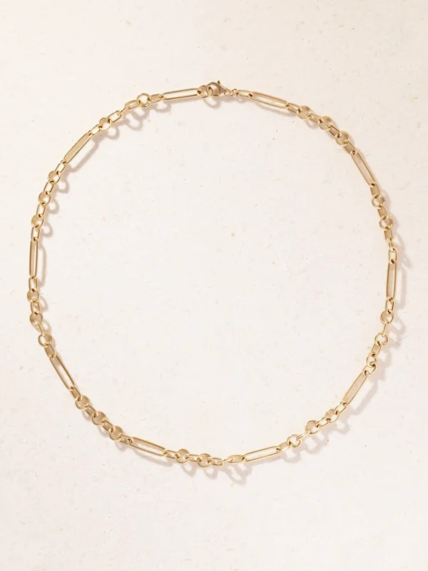 FoundRae Small Mixed Clip 18-karat Gold Necklace