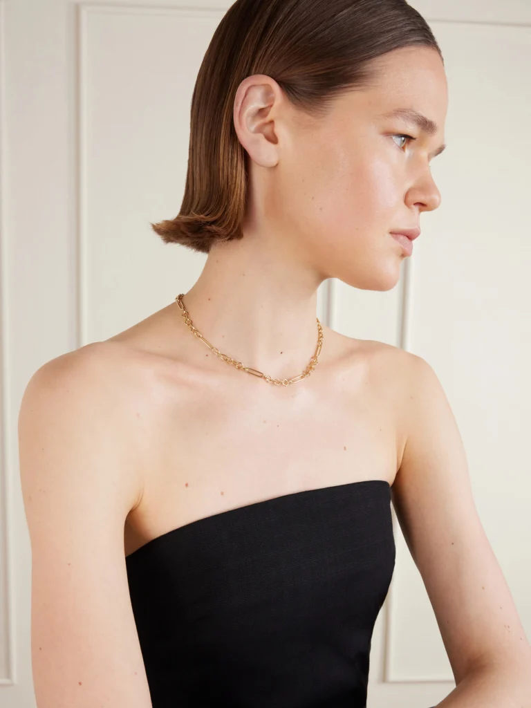 FoundRae Small Mixed Clip 18-karat Gold Necklace