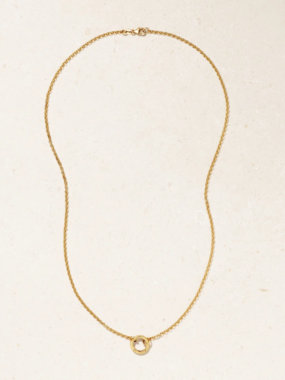 Close-up detail of the FoundRae Small Open Belcher 18-karat Gold Necklace
