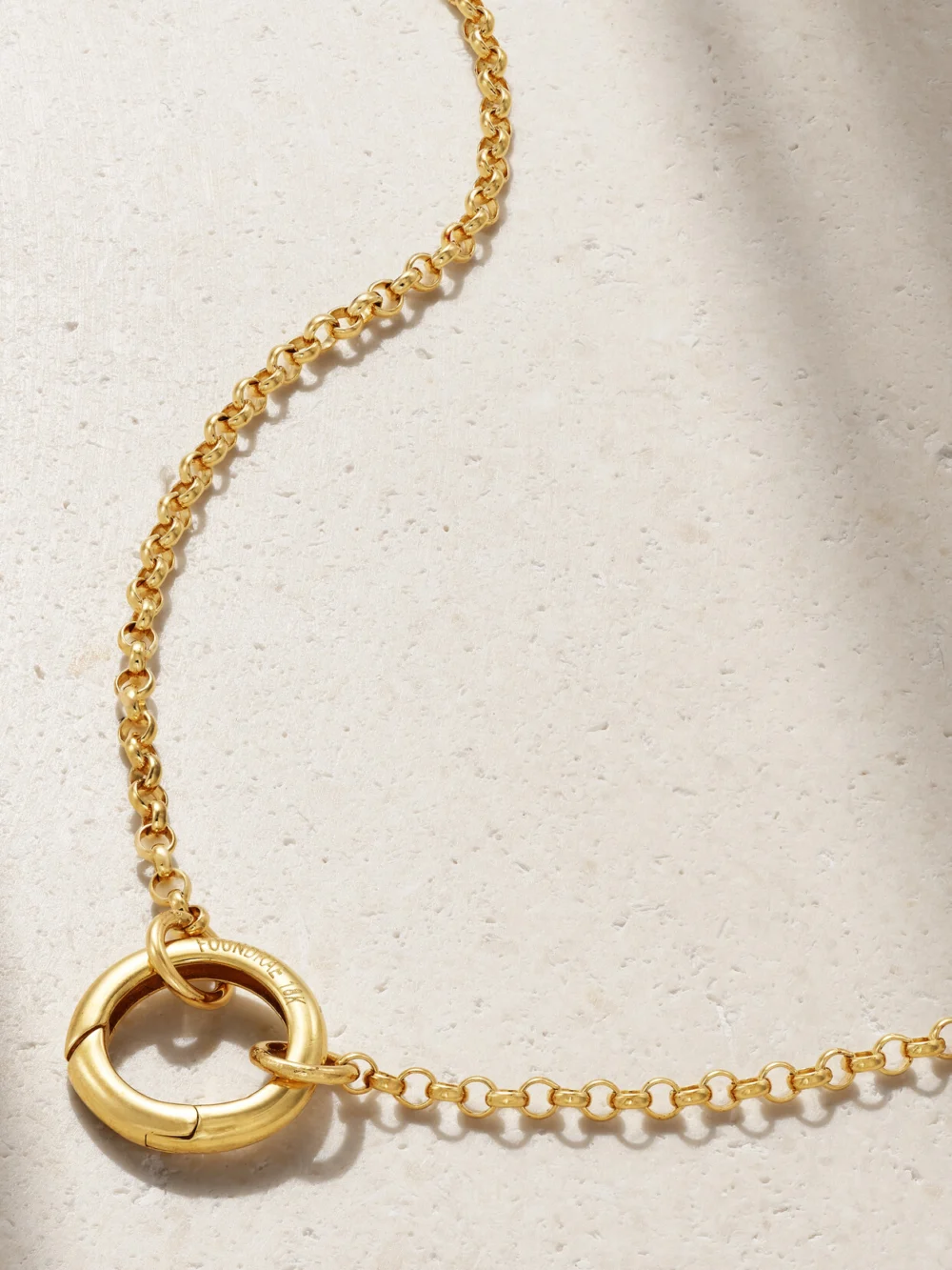 FoundRae Small Open Belcher 18-karat Gold Necklace