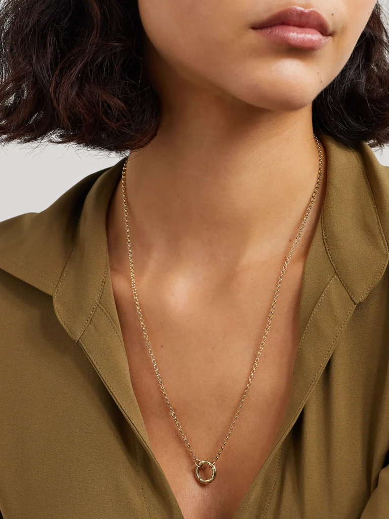 FoundRae Small Open Belcher 18-karat Gold Necklace