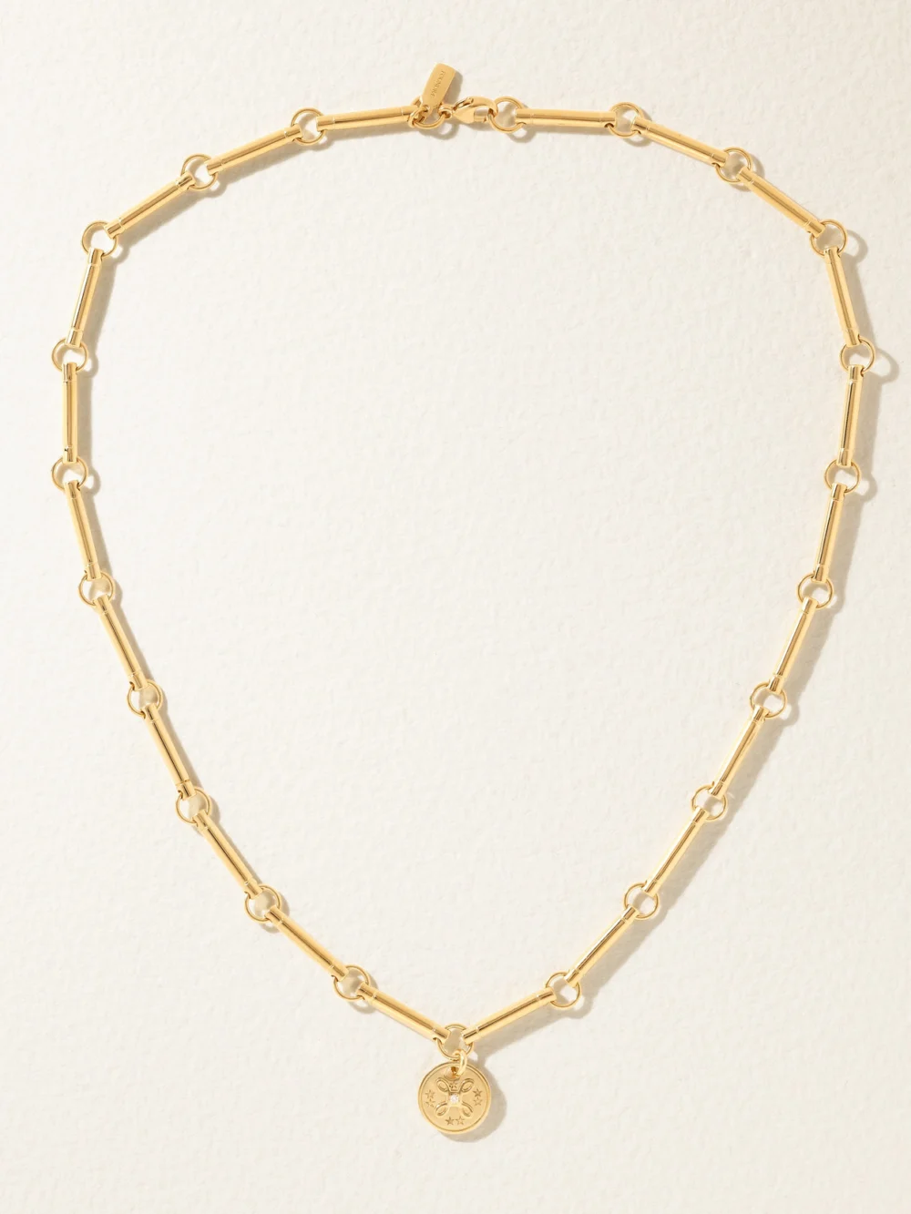 Close-up detail of the FoundRae True Love 18-karat Gold Diamond Necklace