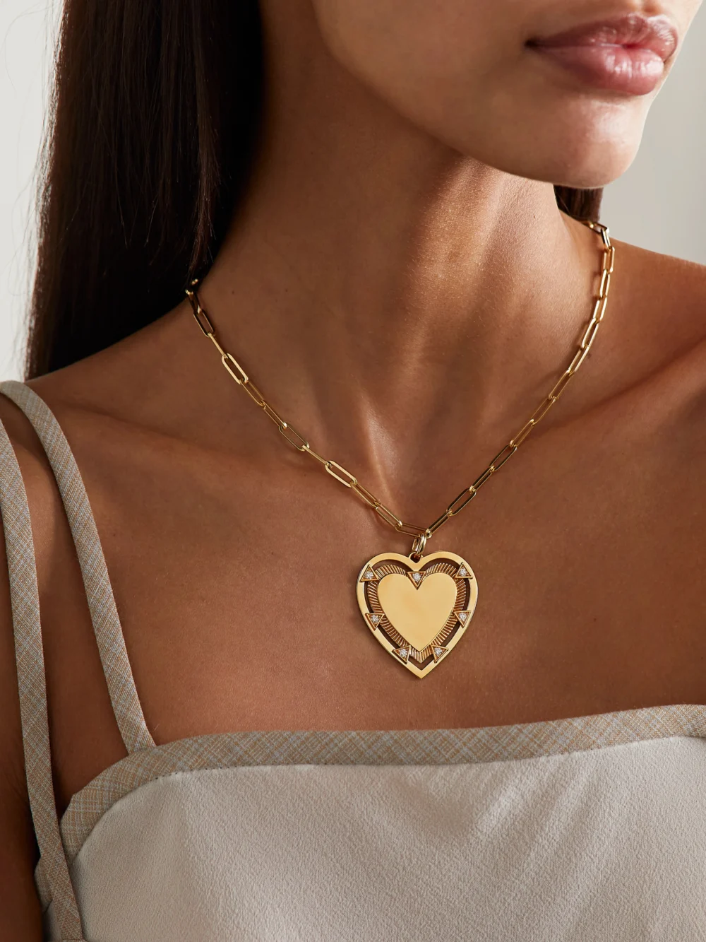 FoundRae True Love 18-karat Gold Diamond Pendant, styled view