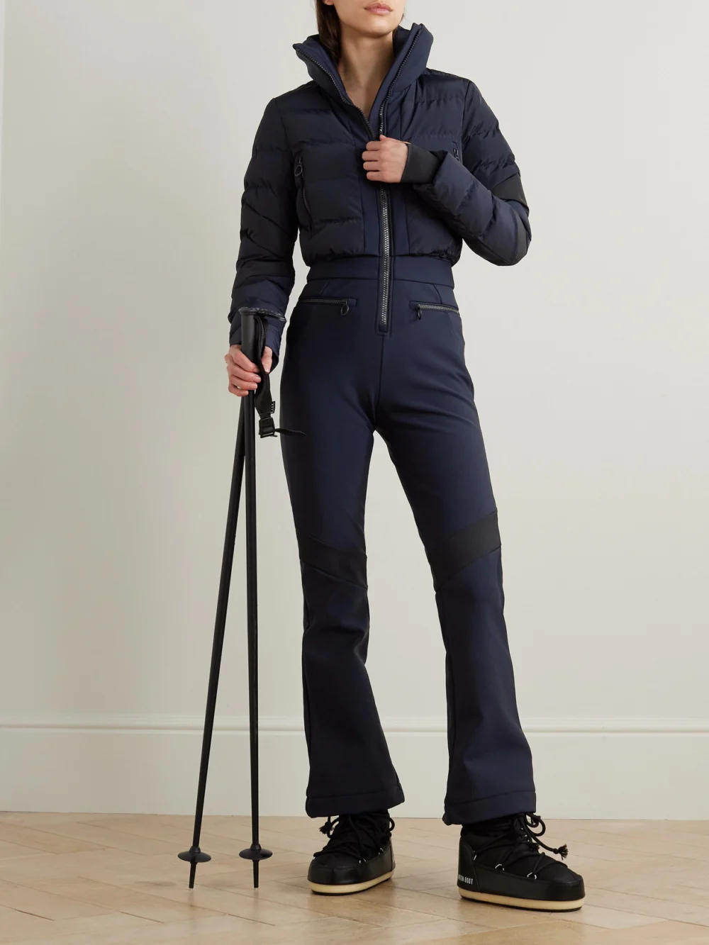 Fusalp Clarisse Quilted Ski Suit, worn by a model