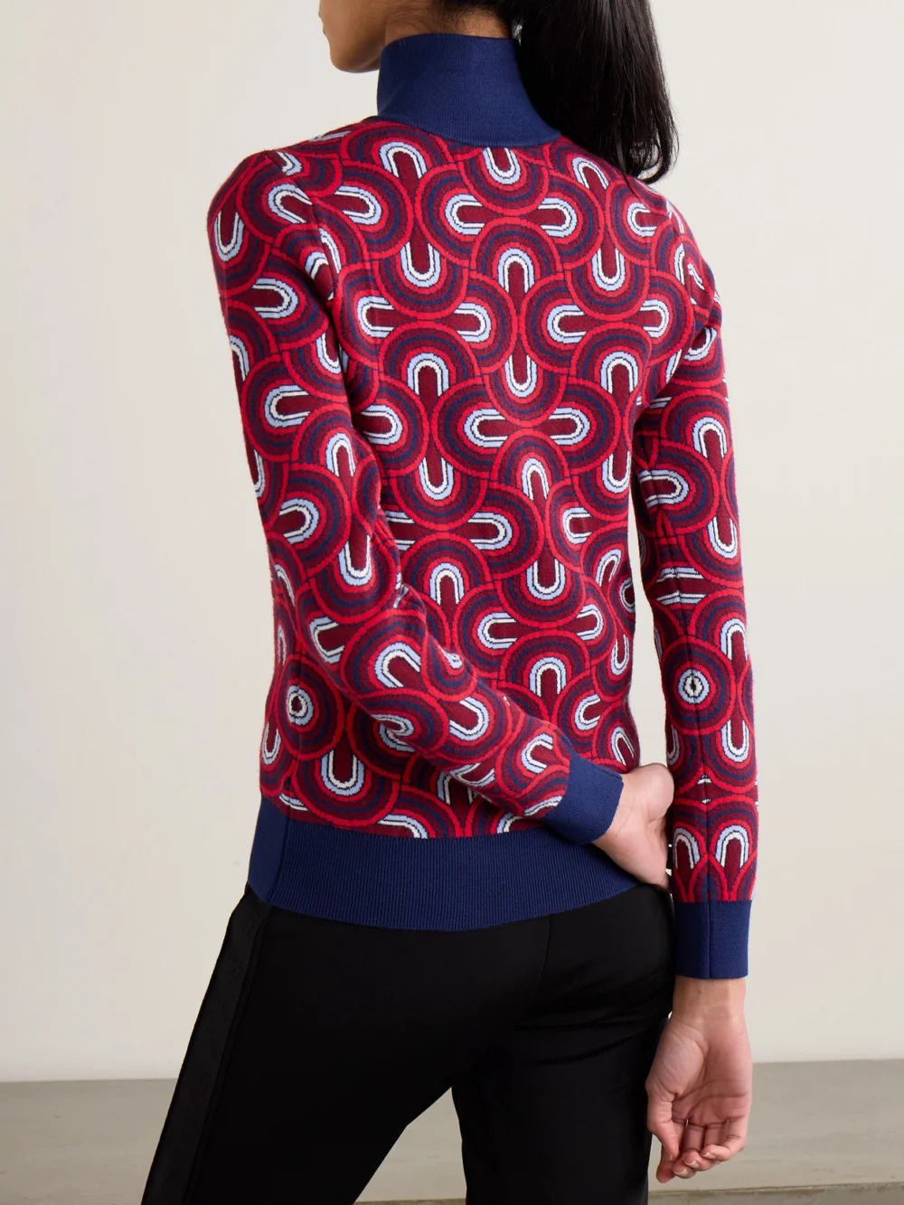 Back view of the Fusalp Jacquard-knit Half-zip Sweater