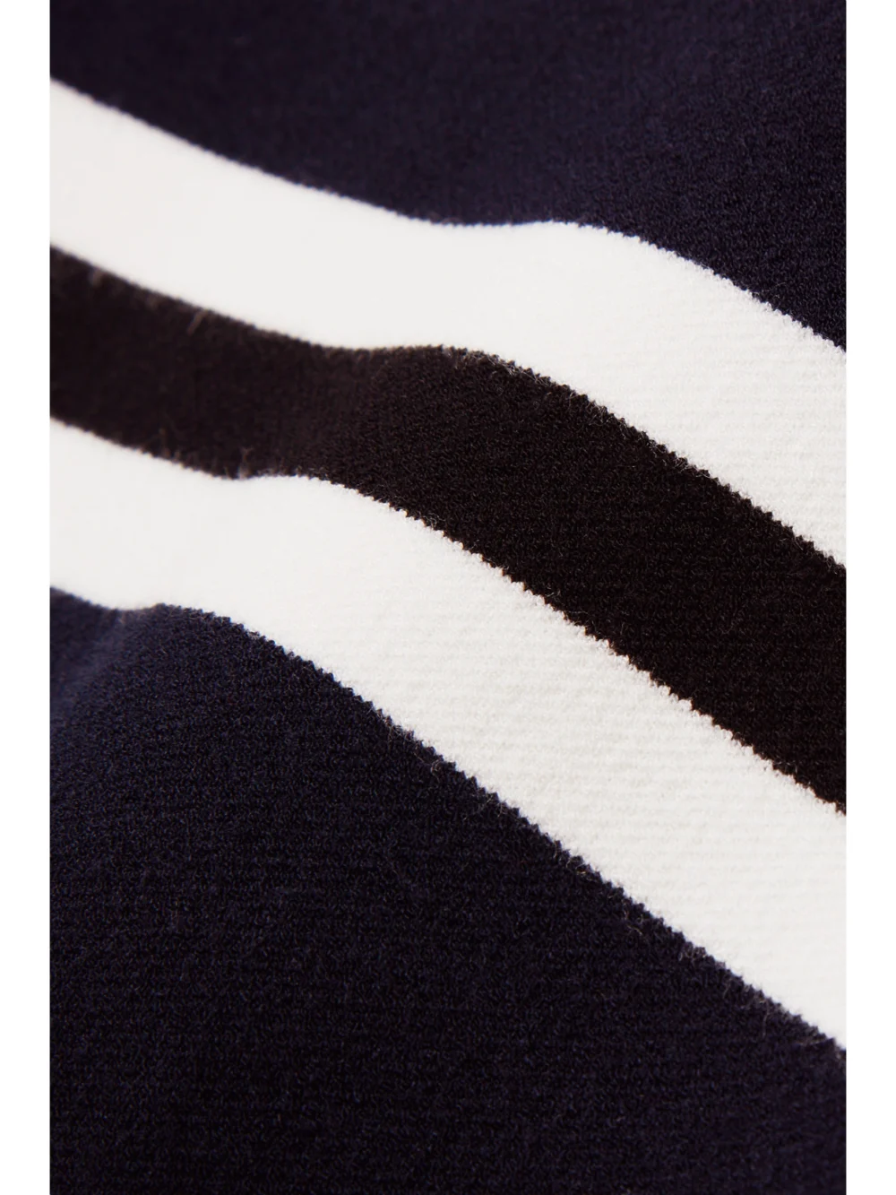 Close-up detail of the Fusalp Judith Striped Knitted Turtleneck Sweater