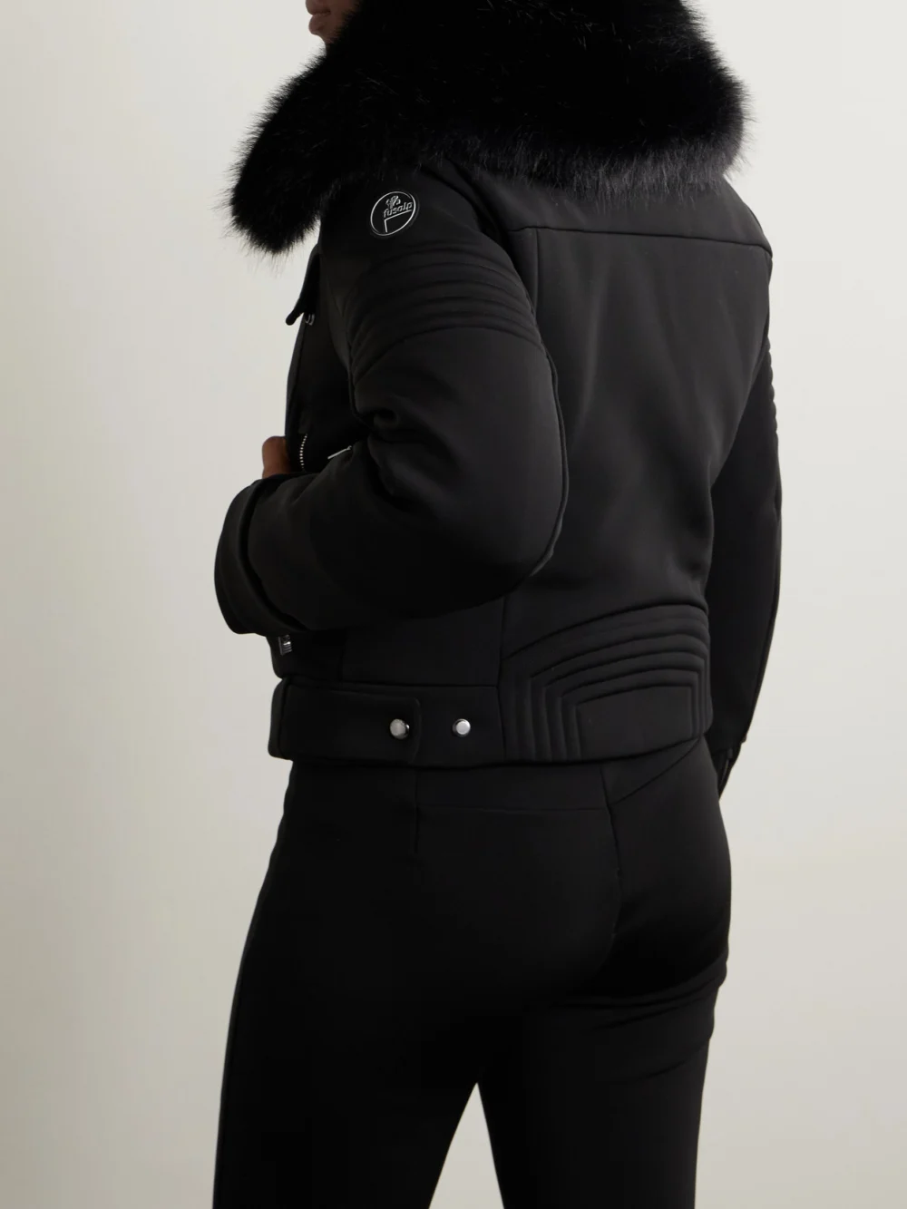 Back view of the Fusalp Maeli Faux Fur-trimmed Hooded Ski Jacket