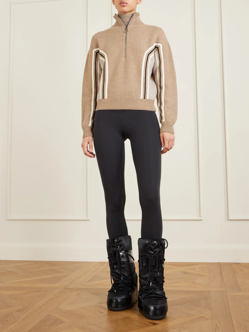 Fusalp Mirala Striped Ribbed Wool Sweater, worn by a model
