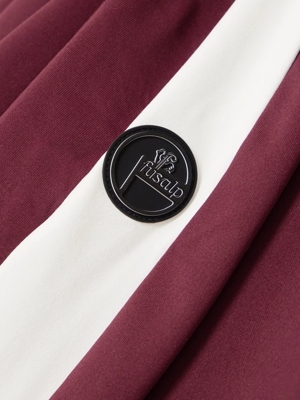 Close-up detail of the Fusalp Negam Logo-appliquéd Striped Stretch-jersey Baselayer