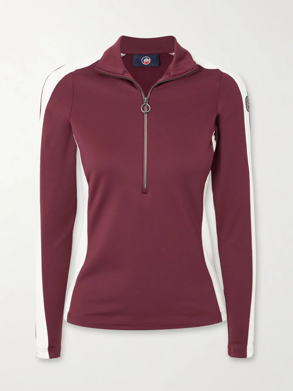 Fusalp Negam Logo-appliquéd Striped Stretch-jersey Baselayer in burgundy